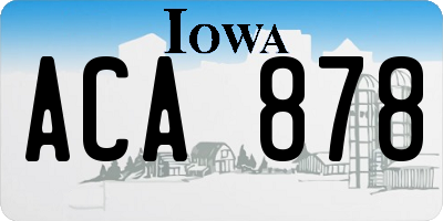 IA license plate ACA878