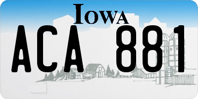 IA license plate ACA881