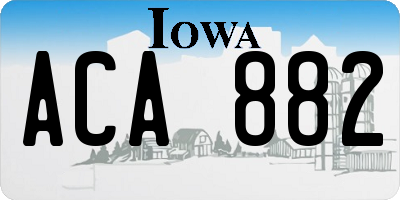 IA license plate ACA882