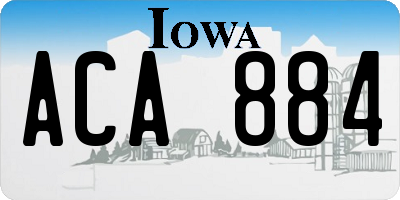 IA license plate ACA884