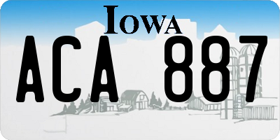 IA license plate ACA887