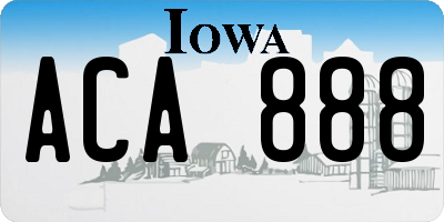 IA license plate ACA888