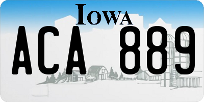 IA license plate ACA889
