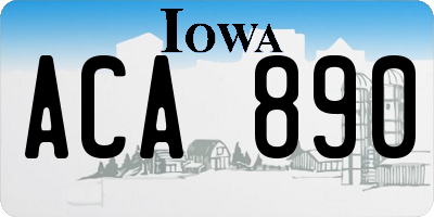 IA license plate ACA890