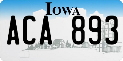 IA license plate ACA893
