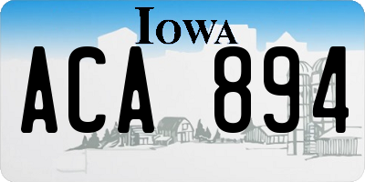 IA license plate ACA894