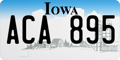 IA license plate ACA895