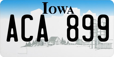 IA license plate ACA899