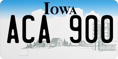 IA license plate ACA900
