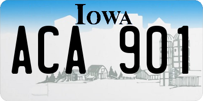 IA license plate ACA901