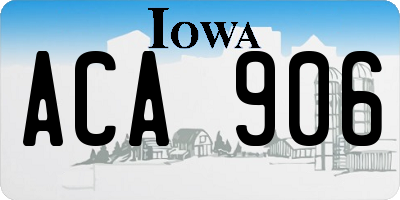 IA license plate ACA906