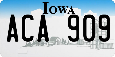 IA license plate ACA909