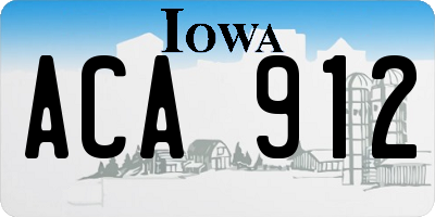 IA license plate ACA912