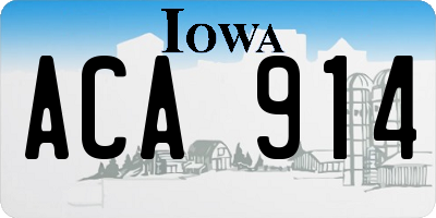 IA license plate ACA914