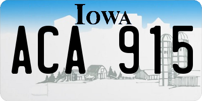 IA license plate ACA915