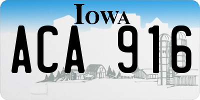 IA license plate ACA916