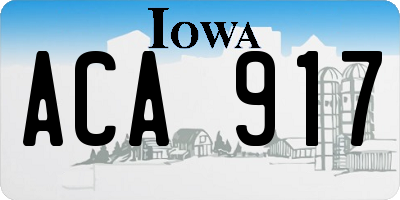 IA license plate ACA917