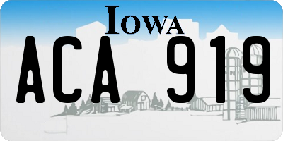 IA license plate ACA919