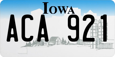 IA license plate ACA921