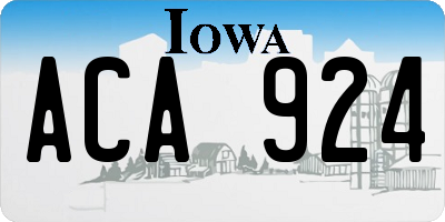 IA license plate ACA924