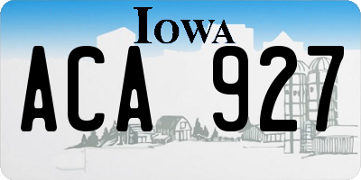 IA license plate ACA927