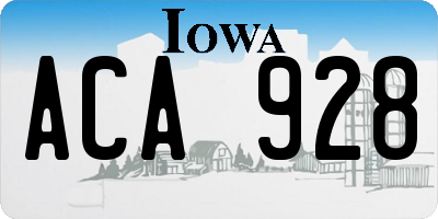 IA license plate ACA928