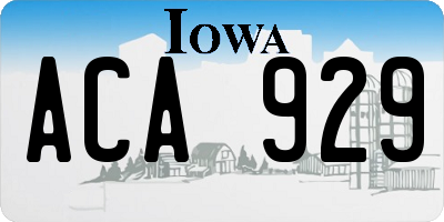 IA license plate ACA929