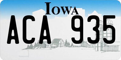 IA license plate ACA935