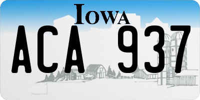 IA license plate ACA937