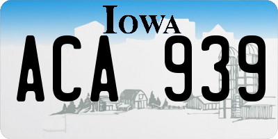 IA license plate ACA939