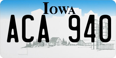 IA license plate ACA940