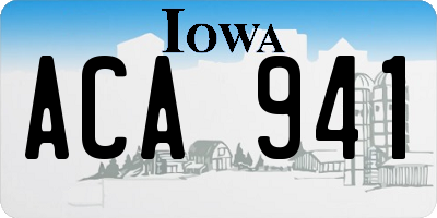 IA license plate ACA941