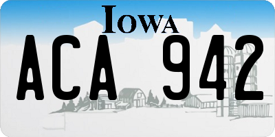 IA license plate ACA942