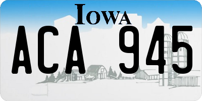 IA license plate ACA945