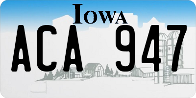 IA license plate ACA947