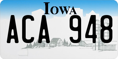 IA license plate ACA948
