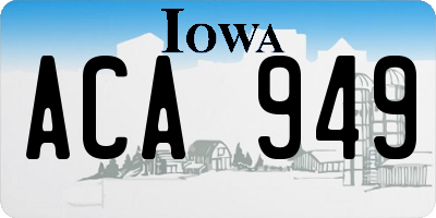 IA license plate ACA949
