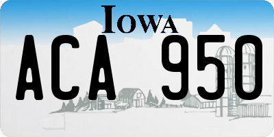 IA license plate ACA950