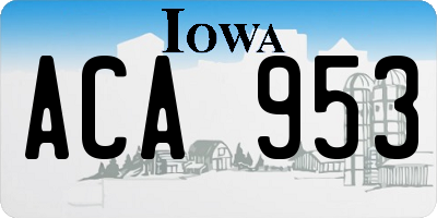 IA license plate ACA953