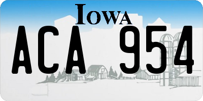 IA license plate ACA954