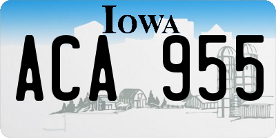 IA license plate ACA955