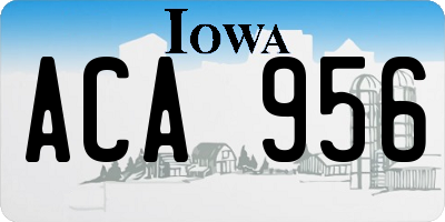 IA license plate ACA956