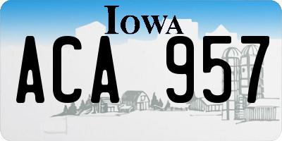 IA license plate ACA957