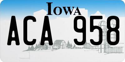 IA license plate ACA958
