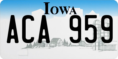 IA license plate ACA959