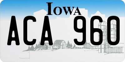 IA license plate ACA960