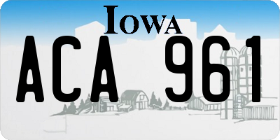 IA license plate ACA961