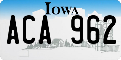 IA license plate ACA962