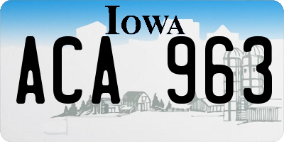 IA license plate ACA963