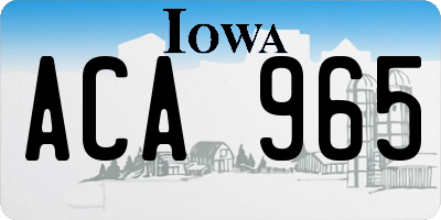 IA license plate ACA965
